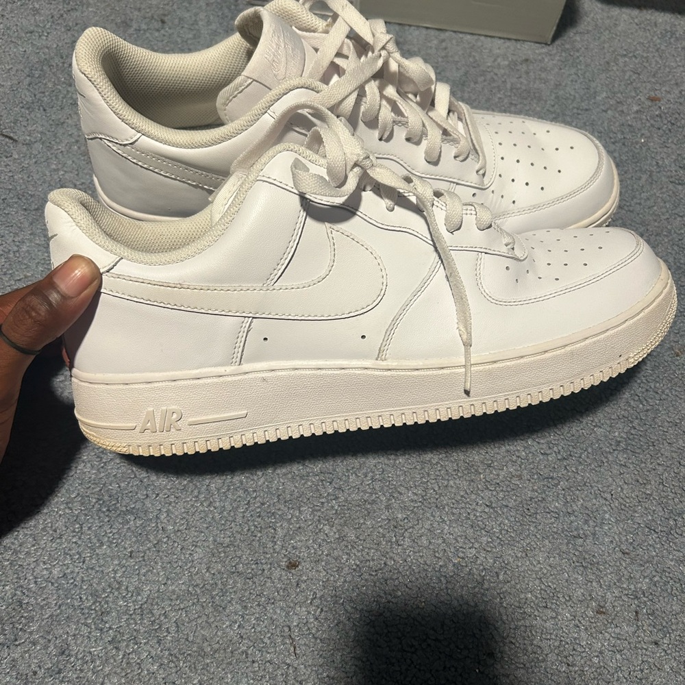 Nike White Low-Top AF1 Sneakers